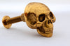Skull Knob in solid metal antique gold finish made in NYC