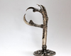 Raven claw wall mounted silver plated jewelry holder coat hat key hook big life sized solid pewter cast in NYC