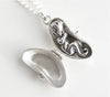 Precious baby in a bean locket sterling silver on a silver chain a Blue Bayer Design original made in NYC