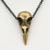 Raven Bird Skull Pendant in recycled bronze