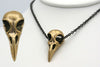 Raven Bird Skull Pendant in recycled bronze