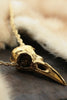 American Crow Skull Necklace 14k gold plated