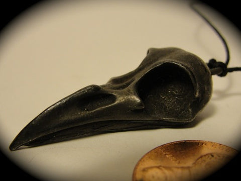 Black Raven Skull Pendant