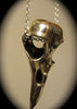 Raven Bird Skull Pendant in .925 solid sterling