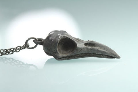 Little Black Raven Skull Pendant