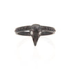 Precious Blackened Bird Skull Ring with Diamond Eyes