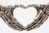 'I Heart You' Skeleton Hands Necklace