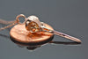 Hummingbird Skull Necklace, 14k Solid Rose-Gold and solid 14k chain