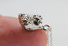 Tiny Anatomical Heart Pendant  eco white bronze