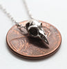 Precious Bird Skull Pendant 14k White Gold