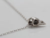 Precious Bird Skull Pendant 14k White Gold