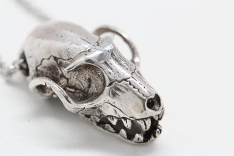 Asian Fruit Bat Skull white bronze