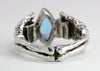 Skeleton Hands Marquise Ring Blue Topaz