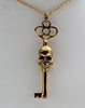 Double Faced Skeleton Key Pendant in antique silver