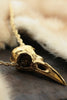 Life Sized Crow Skull 14k Gold Plated