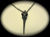 Hummingbird Skull Pendant in Solid Black Sterling Silver