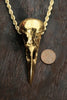 American Crow Skull Necklace 14k gold plated