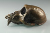 Monkey Skull in purified recycled bronze lost wax life cast made in NYC