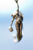 Silver mermaid necklace original carving