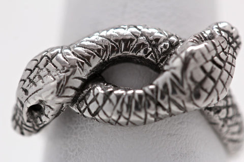 Victorian Double Snake Ring in sterling silver