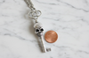 Double Faced Skeleton Key Pendant in antique silver