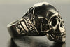 'Another Day Above Dirt' Human Skull Biker Ring