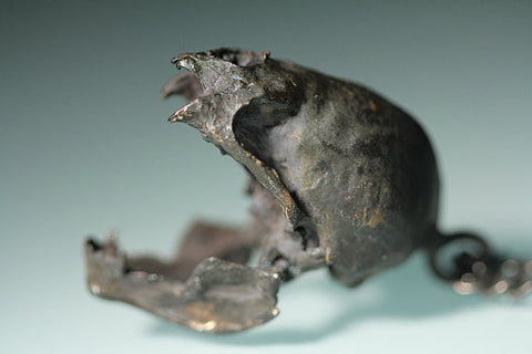 Vampire Bat Skull Pendant reclaimed bronze