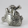 Poison Anatomical Heart Ring in sterling silver