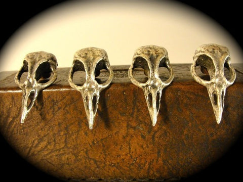 Bird Skull Knob antique silver finish