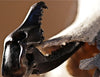 Black Wolf Skull with moving jaw in Sterling Silver