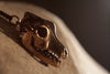 Solid Bronze Wolf Skull Necklace