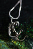 Silver mermaid necklace original carving