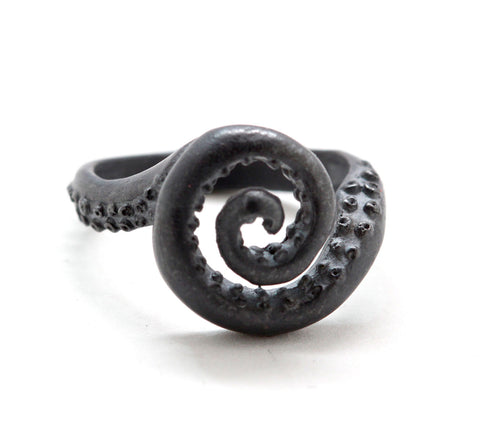 Octopus Tentacle Swirl Ring in .925 sterling silver