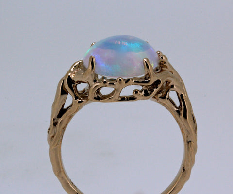 Opal Tree Ring 14k rose gold